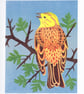 Original lino print Yellowhammer - Image 1