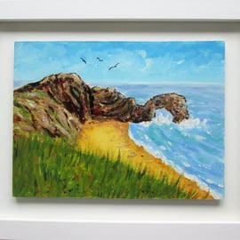 Durdle Door painting. Ready to hang