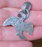 Raw silver Cormorant pendant