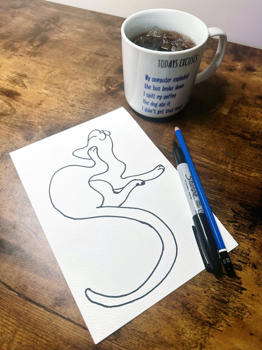 Custom Abstract Pet Portrait,Minimalist Black Line Drawing (A5 Pet Illustration)