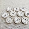 7 8" 22.4mm 36 Ligne Designer Real Coconut Buttons Bleached and Laser cut design