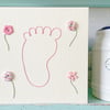 Hand Stitched Card. New Baby Card. Baby Shower Card.  Baby Girl Card. Blank Card