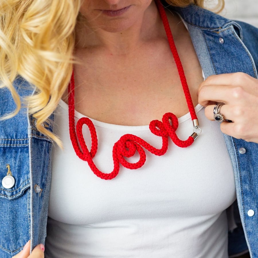 Love Word Necklace, Valentines Gifts for women, Festive Jewellery