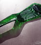 Handmade Fused Glass Recycled Wine Bottle Spiral Plate With Raised Neck Handle - Image 5