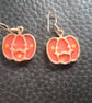 Halloween themed earrings -coral pumkind - Image 2