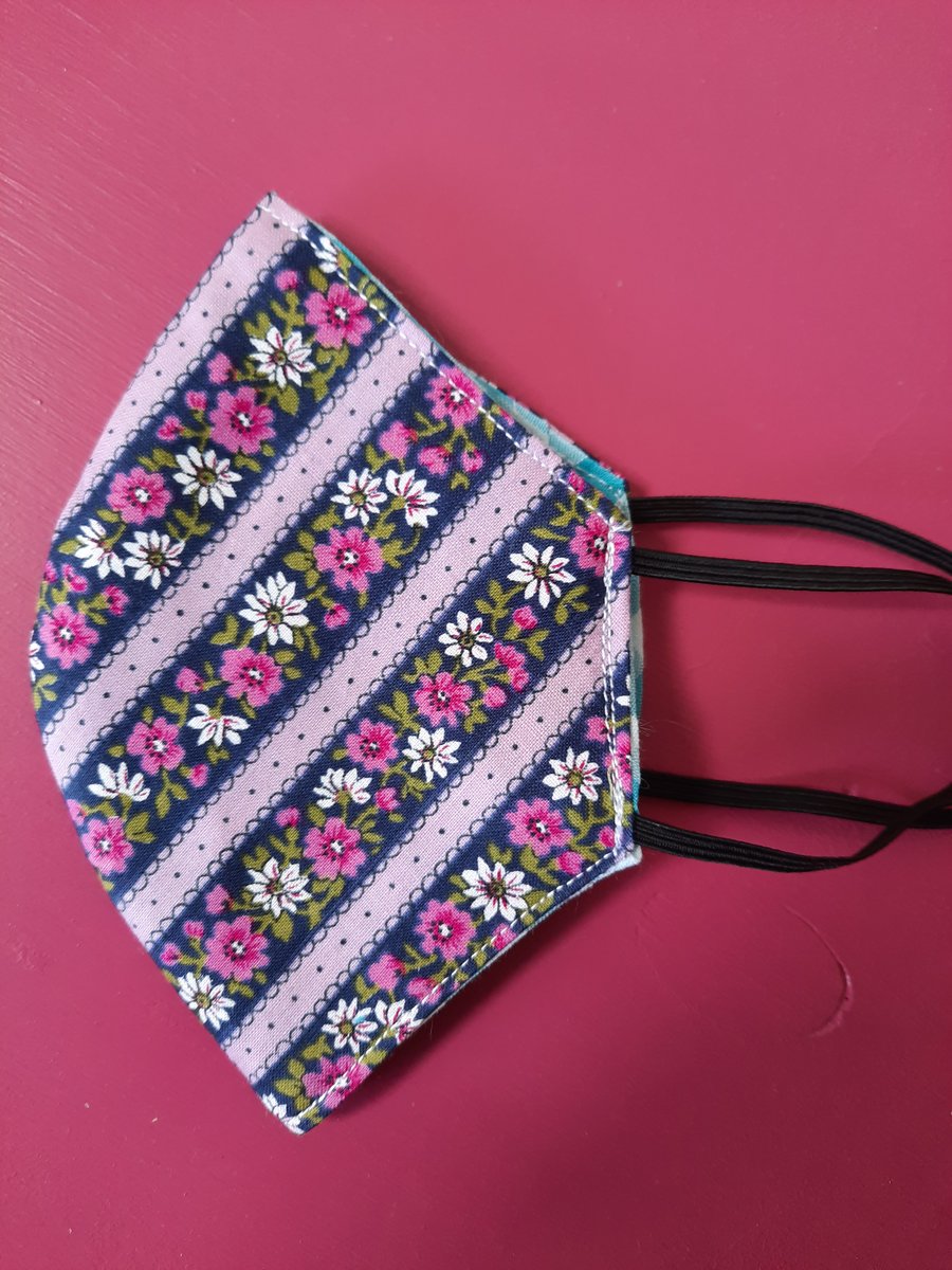 Vintage-style Floral Handmade Cotton Facemask 