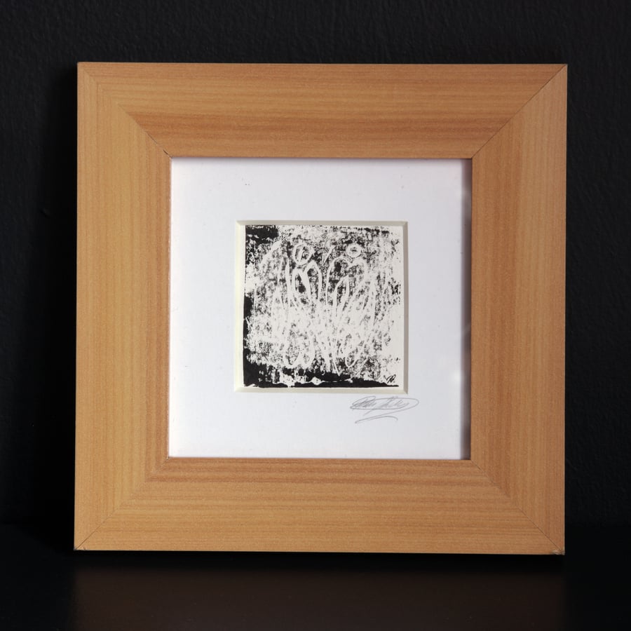 Hand-Carved Lino Prints - Unique Artwork in upcycled frame
