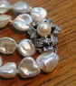 Natural pearl necklace with a special silver crystal clasp  A unique gift - Image 8