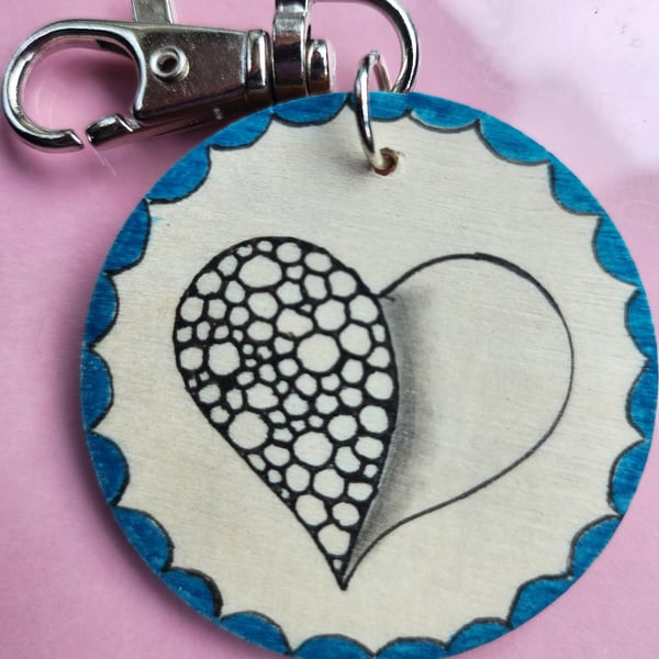 Hand drawn heart keyring