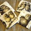 Set of Four Owl Natural Stone Coasters