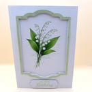 Lily of the Valley Birthday Card - May Birth Flower Botanical Handmade Card