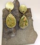 Earthy Elegance: Textured Gold and Unakite Teardrop Earrings  - Image 9