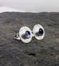 Sterling Silver Iolite Stud earrings: stone