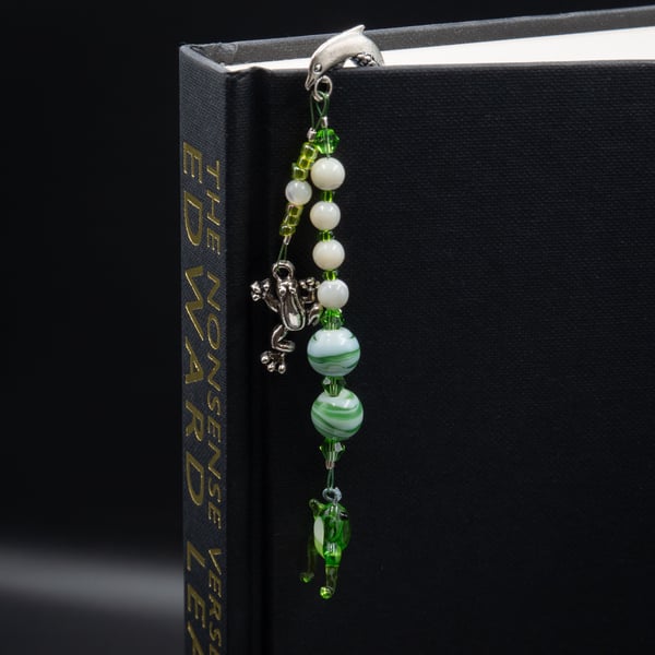 Beaded Froggy bookmark, Christmas gift, Book lovers gift