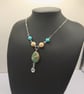 Imperial Jasper and Spiral Pendant Gemstone Necklace, Sea Sediment Jasper