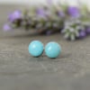 Amazonite Gemstone Studs - Sterling Silver Earrings