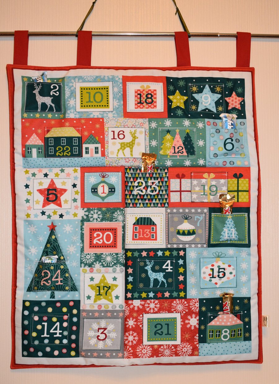 Fabric Advent Calendar, Christmas tree Advent Calendar, Keepsake Advent Calendar