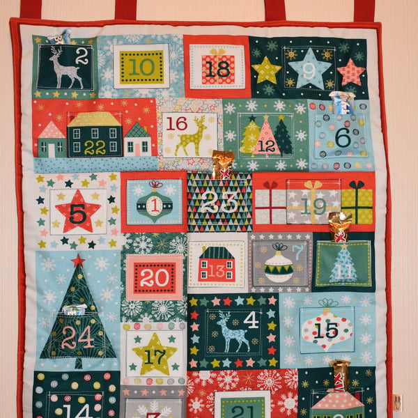 Fabric Advent Calendar, Christmas tree Advent Calendar, Keepsake Advent Calendar