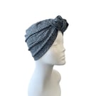 Dusky Blue Chemo Hair Turban for Women, Top Knot Ladies Jersey Turban Hat