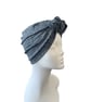 Dusky Blue Chemo Hair Turban for Women, Top Knot Ladies Jersey Turban Hat