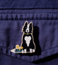 Border Collie Wooden Pin Brooch - Image 1