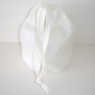 Toilet Roll Storage Drawstring Bag White Linen Single One 1 Roll Holder