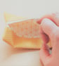 Pocket Tissue Pack Holder Gold and White Polka Dot and Geometric Fabric. - Image 3