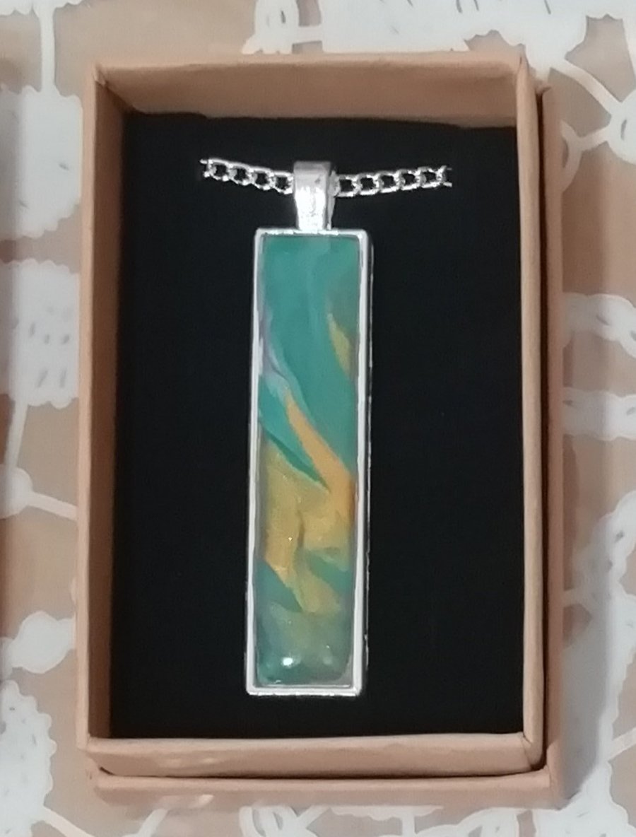 Marble clay glass pendant 