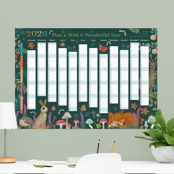 Year Wall Planner,  Plan A Wild and Wonderful Year for 2026