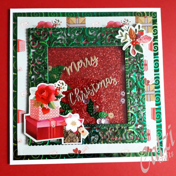 Gifts Fancy Framed Shaker Christmas Card 