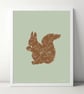 Woodland Squirrel A4 Art Print  - Image 2