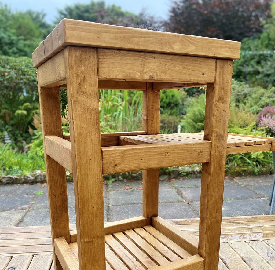 Handmade Square Kitchen Trolley Table (Farmhouse)