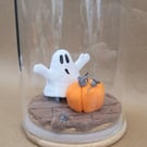 Wouldn't scare a mouse - handmade ornament in a glass jar 
