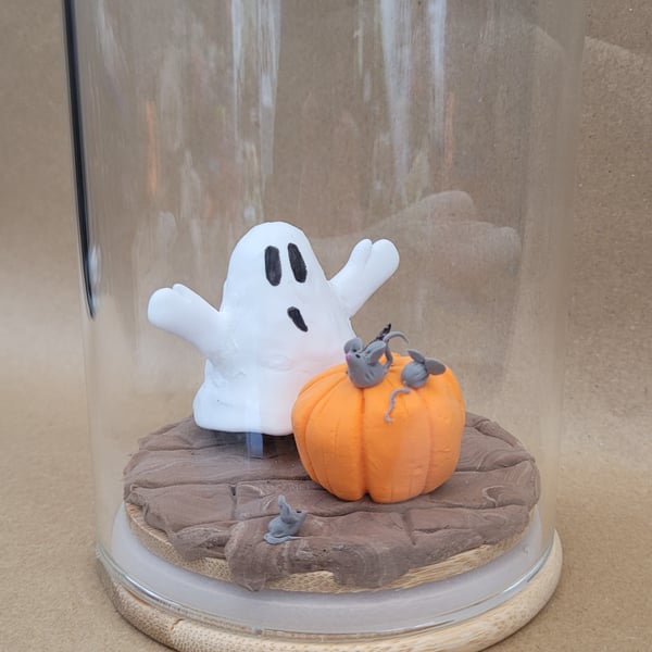 Wouldn't scare a mouse - handmade ornament in a glass jar 