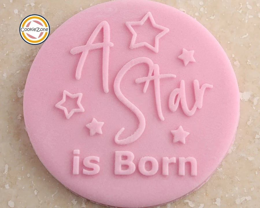 A Star is Born Debossing Fondant Stamp