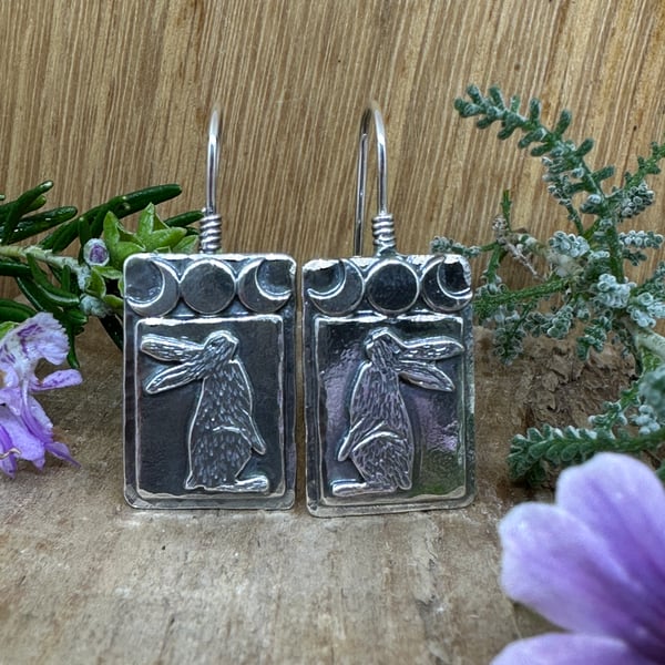 Moon Gazing Hare Earrings