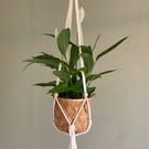 Adjustable Macrame Plant Hanger in Natural - Design Sample