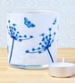 Seed head and butterflies Cyanotype tea light holder Seconds  - Image 1