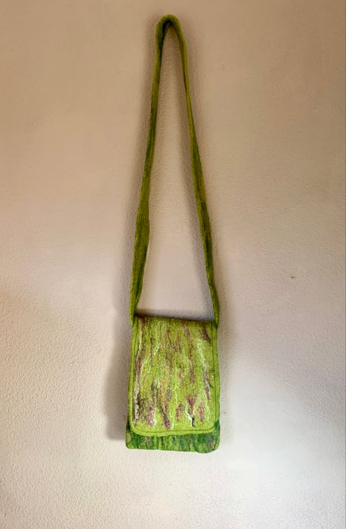 Perfectly Imperfect Green Felted Handbag