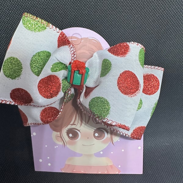 Christmas themes Hair Bows –  Alligator Clip Design