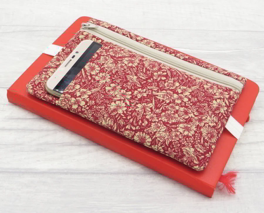 Bullet Journal Pouch with Elastic Planner Band and pocket.