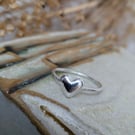Sterling silver puffy heart ring 