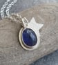 Iolite and silver star pendant, September birthstone, Celestial jewellery - Image 2
