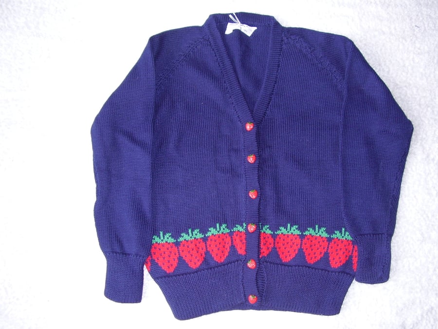Strawberry Cardigan with Strawberry Buttons