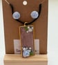 Handmade Resin Pendant Necklace & Rose Resin Stud Earrings Set - Delicate Floral