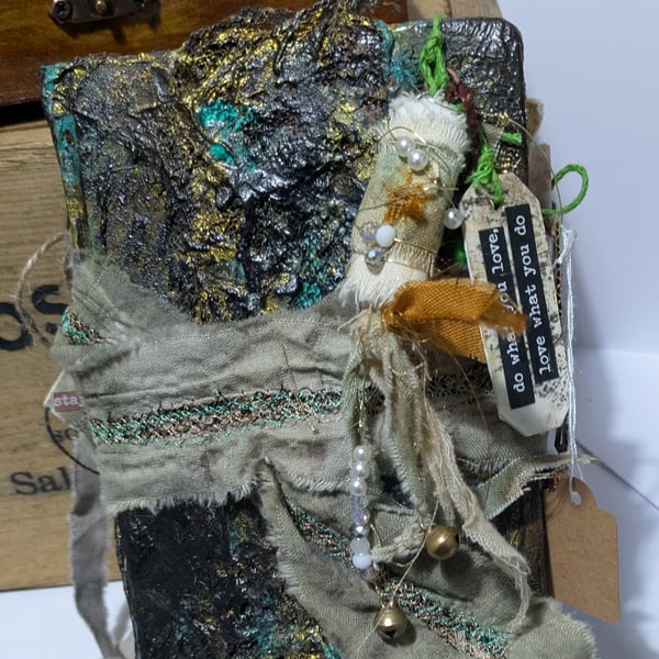 Altered Art Journal  Mixed Media Handmadeboookrnal Vintage Fa