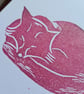 4 sleeping fox notecards thank you cards handprinted art - Image 5