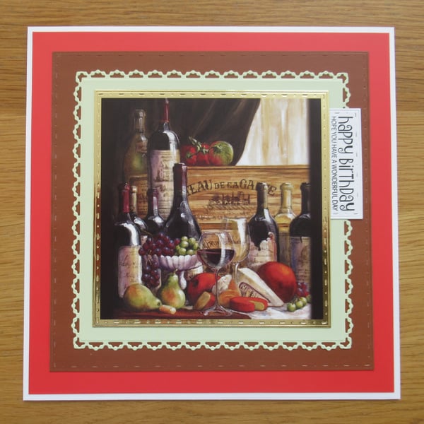 Cheese & Wine - Large Birthday Card
