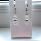 Opaque and Clear Bead Earrings with Diamante