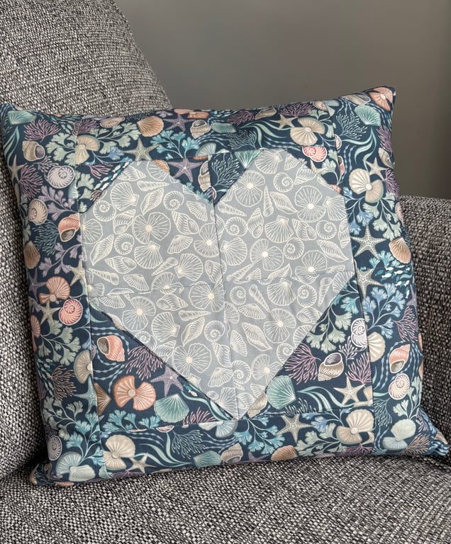 Ocean Pearls Cushion with a Heart